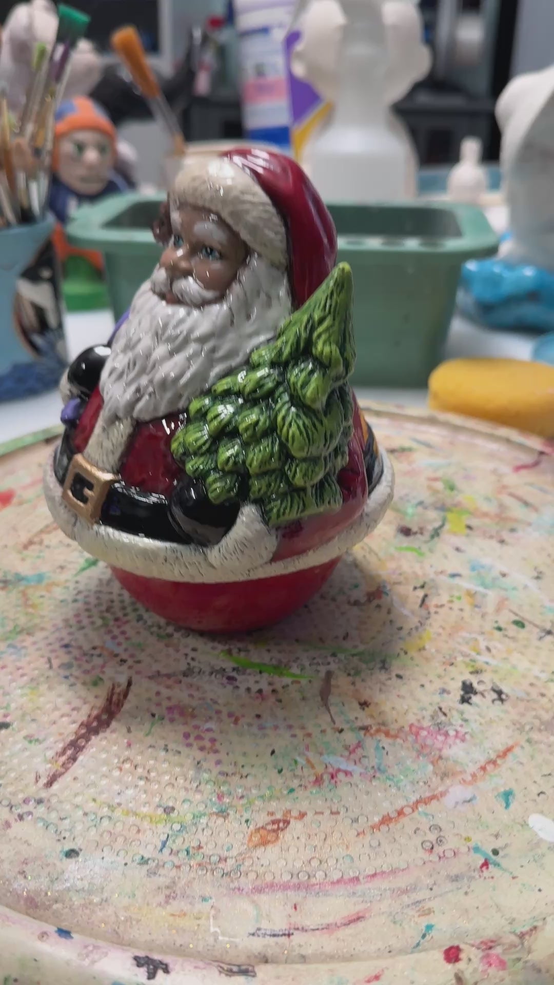 Santa Roly-Poly Music Box